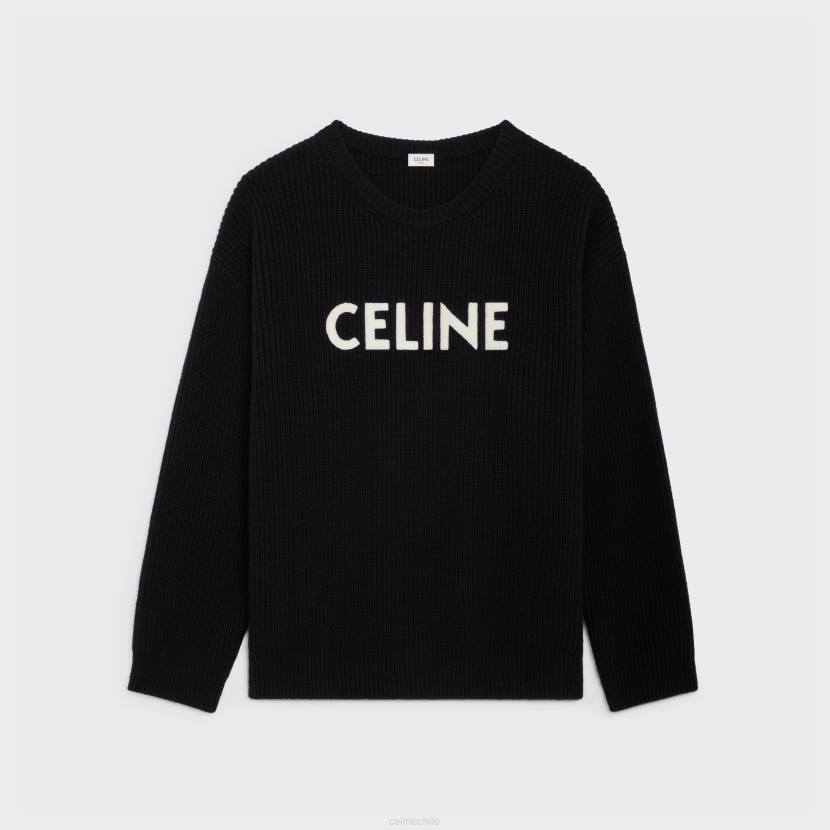 vestir CELINE suéter oversize de lana acanalada negro hombres NL481972