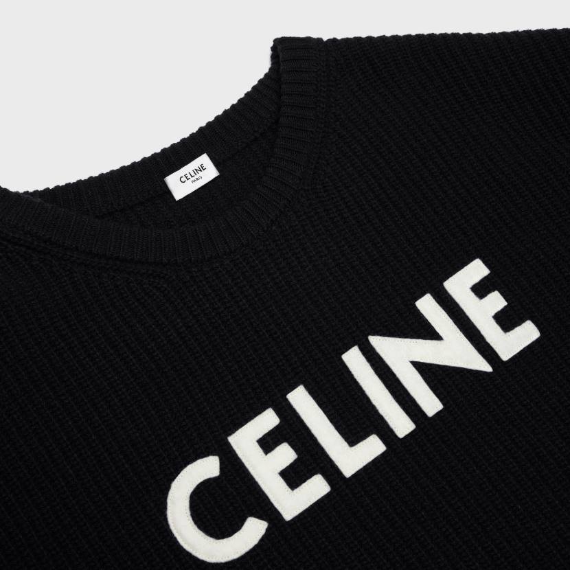 vestir CELINE suéter oversize de lana acanalada negro hombres NL481972