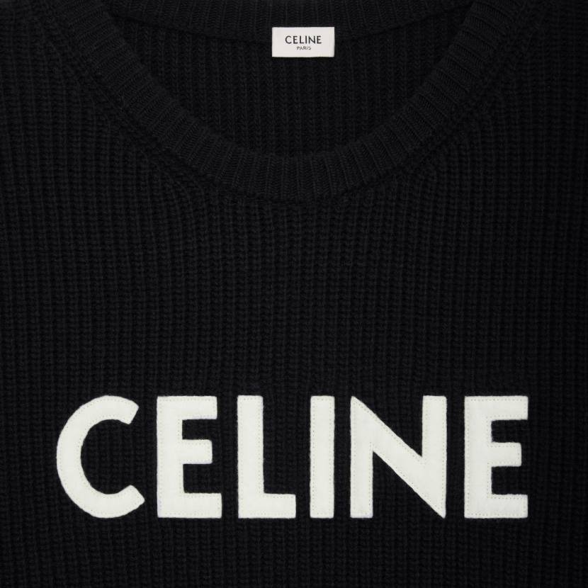 vestir CELINE suéter oversize de lana acanalada negro hombres NL481972