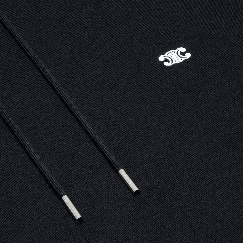 vestir CELINE sudadera con capucha holgada triomphe de algodón y cachemira blanco negro hombres NL481802