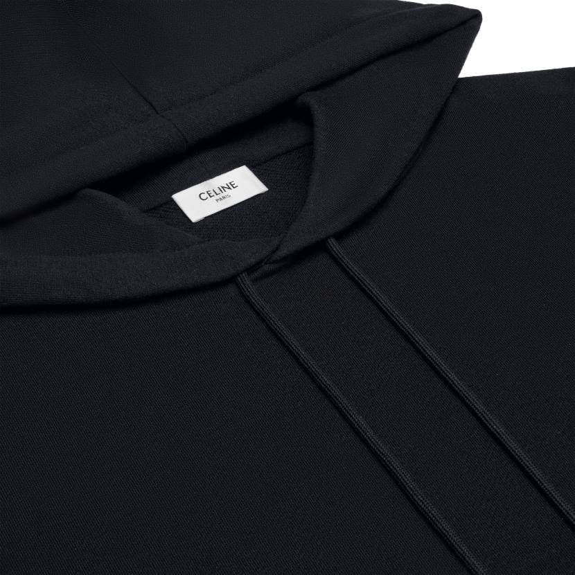 vestir CELINE sudadera con capucha holgada triomphe de algodón y cachemira blanco negro hombres NL481802