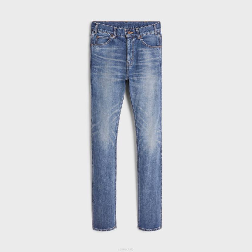 vestir CELINE jeans ajustados en denim lavado unión vintage hombres NL482005