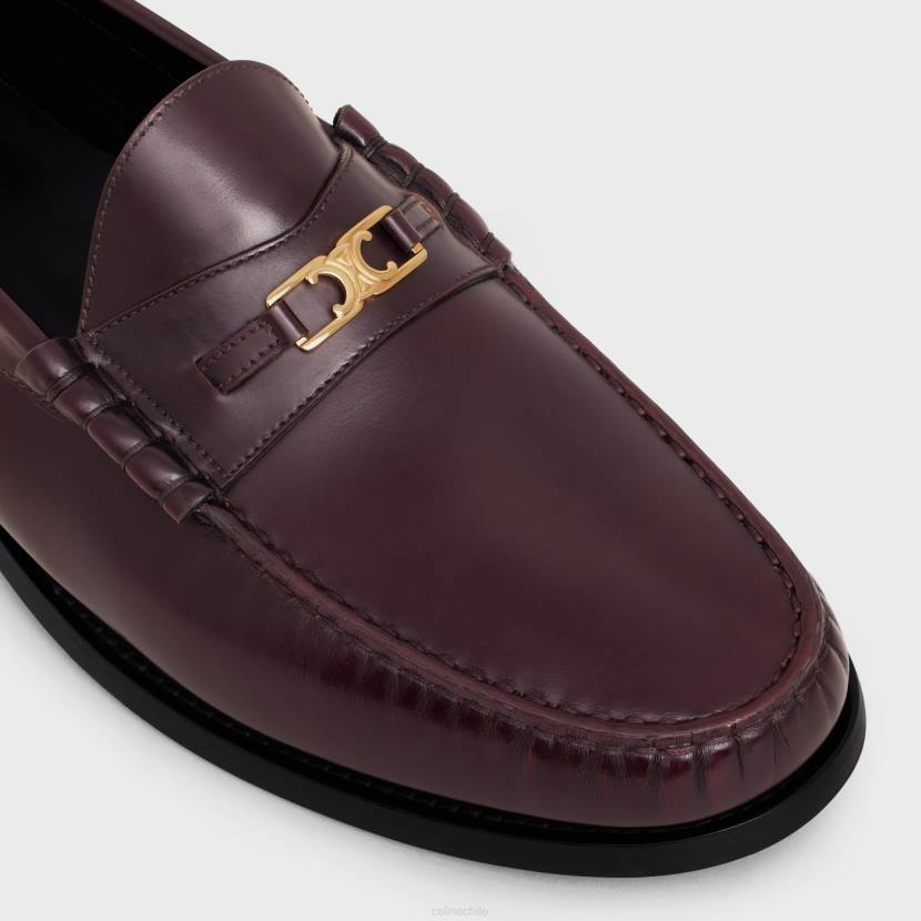 calzado CELINE Mocasines luco triomphe de piel de toro pulida borgoña hombres NL482067