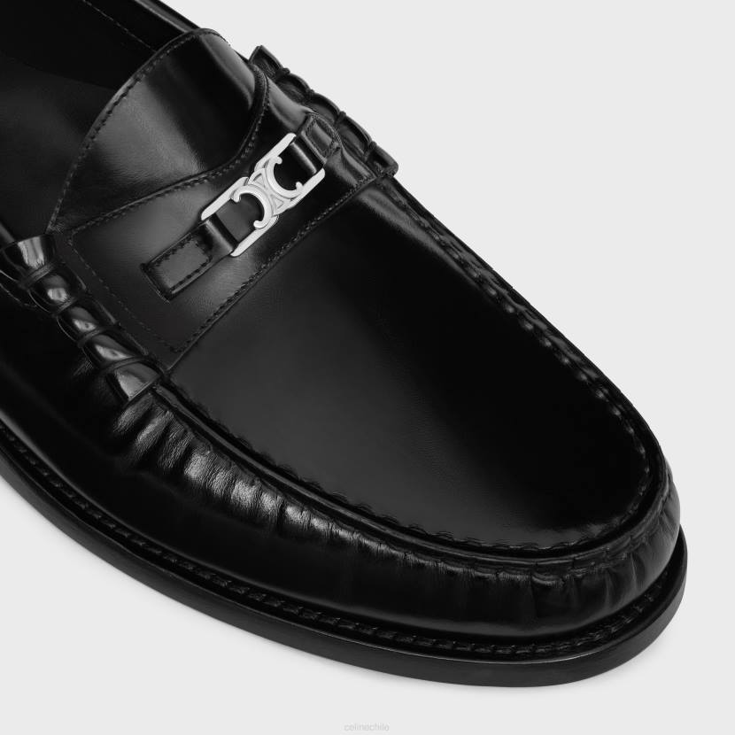 calzado CELINE Mocasines luco triomphe de piel de toro pulida negro/plata hombres NL482040
