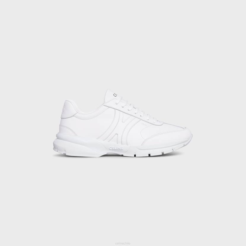 calzado CELINE Zapatilla deportiva baja con cordones runner cr-01 de piel de becerro Blanco óptico hombres NL482030
