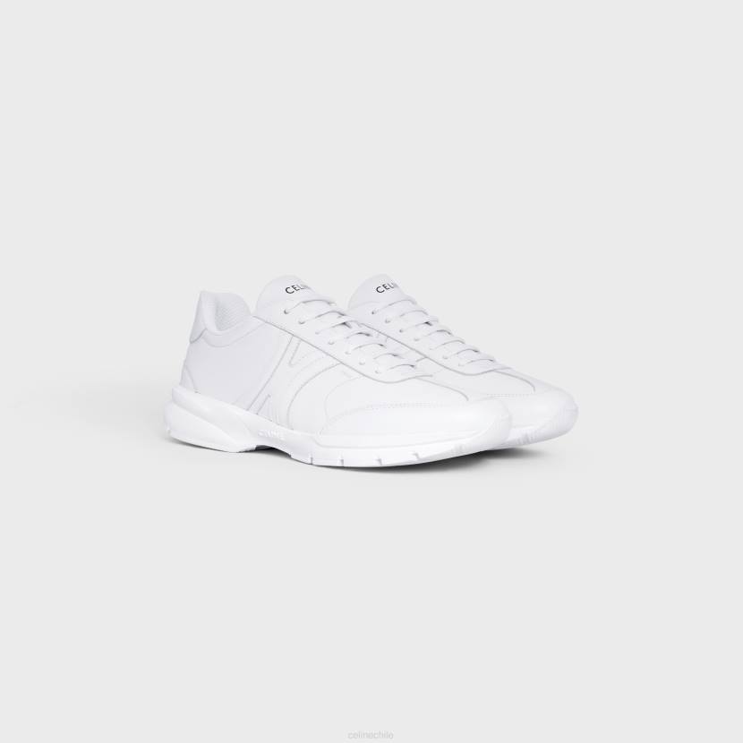 calzado CELINE Zapatilla deportiva baja con cordones runner cr-01 de piel de becerro Blanco óptico hombres NL482030