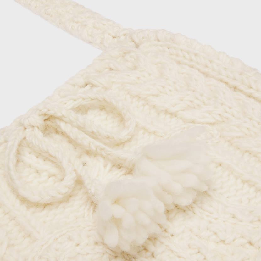 accesorios CELINE bolso de lana mohair triomphe aran blanquecino mujer NL481190
