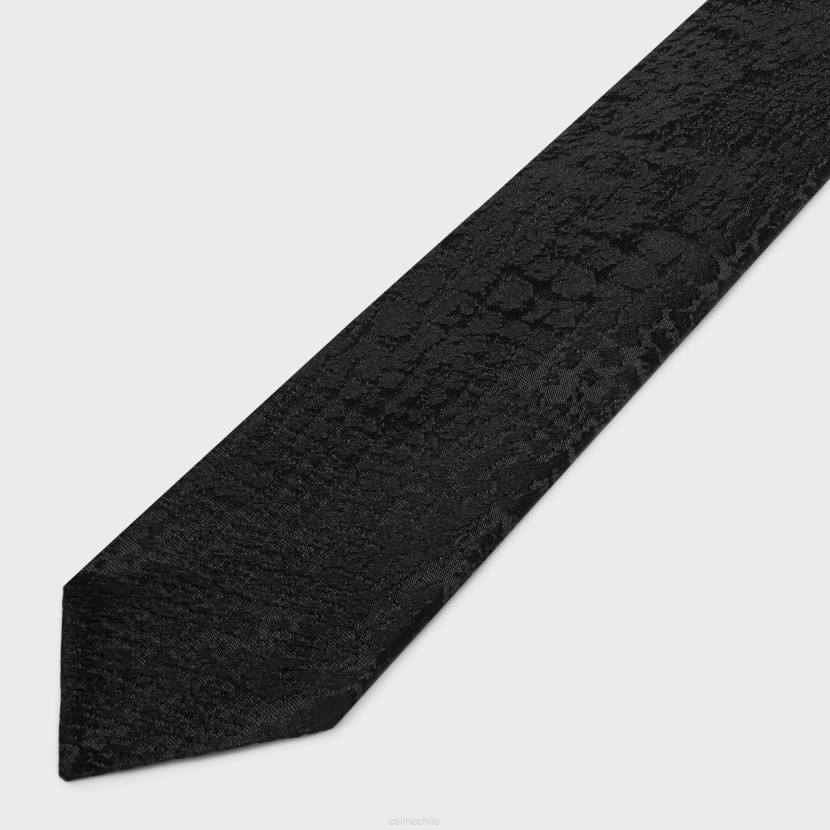 accesorios CELINE corbata fina en jacquard de seda negro hombres NL482266