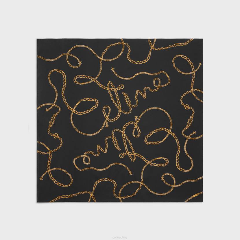 accesorios CELINE cuadrado en sarga de seda con cadena negro mujer NL481204