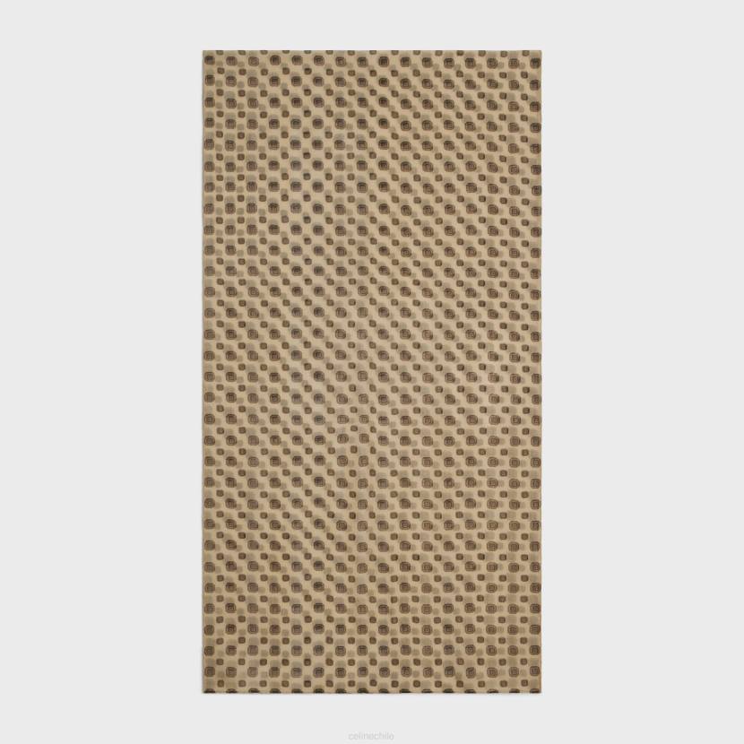 accesorios CELINE estola de muselina de cachemir con estampado biscotto beige mujer NL481201