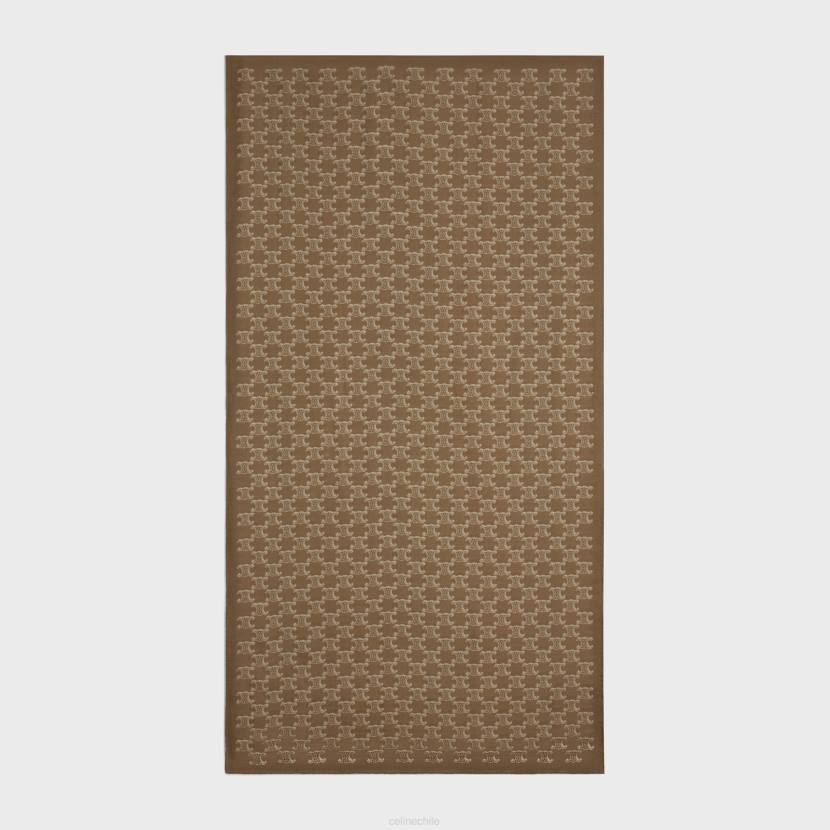 accesorios CELINE estola de muselina de cachemira Monogram tostado/beige mujer NL481196