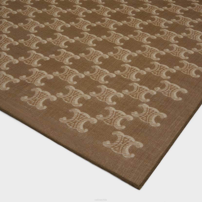 accesorios CELINE estola de muselina de cachemira Monogram tostado/beige mujer NL481196