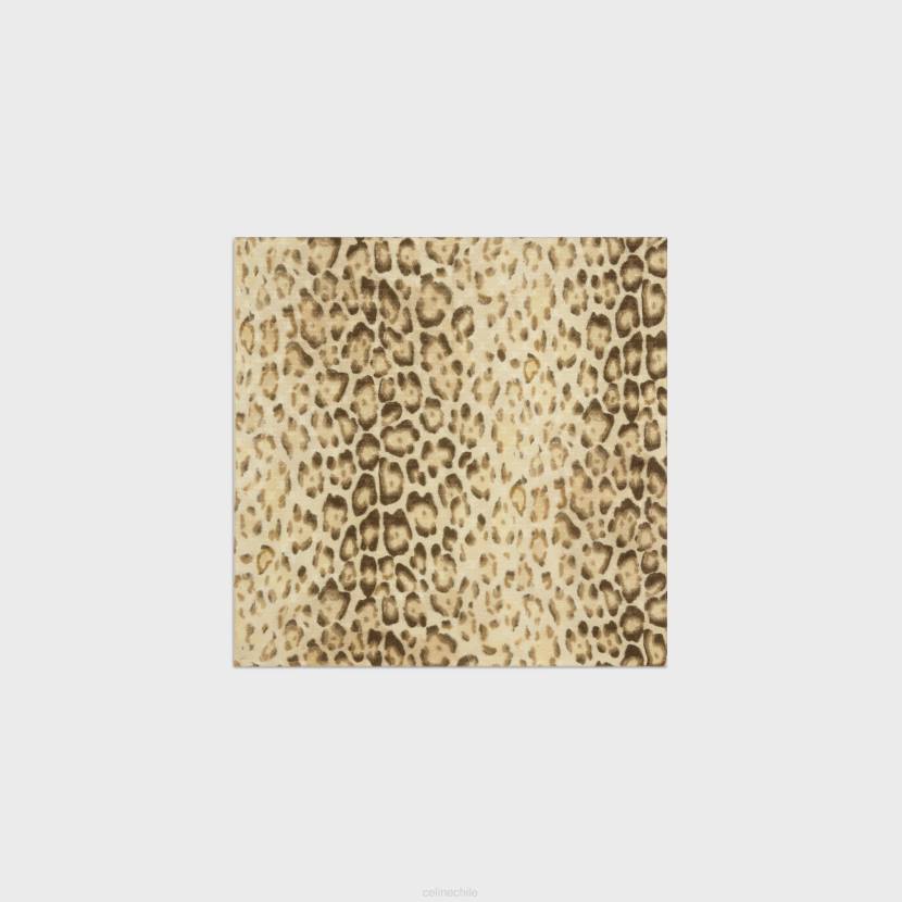 accesorios CELINE pañuelo en jacquard de seda triunfo leopardo mujer NL481218