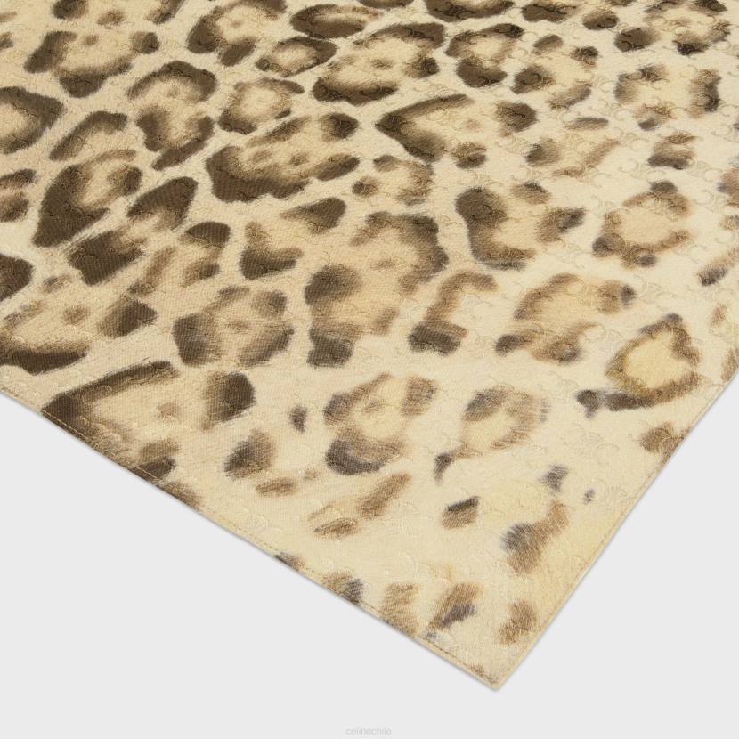 accesorios CELINE pañuelo en jacquard de seda triunfo leopardo mujer NL481218