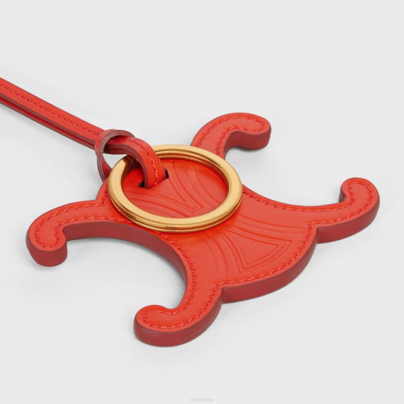 accesorios CELINE Charm para llavero Triomphe de piel de becerro lisa rojo brillante mujer NL48528