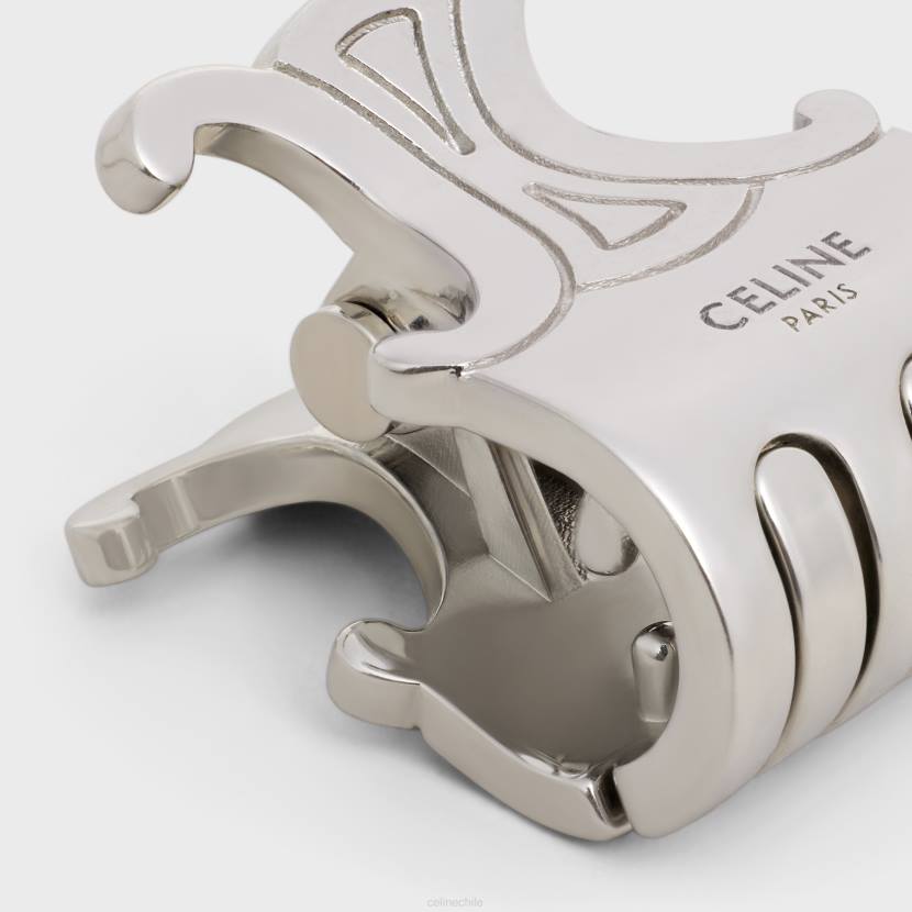 accesorios CELINE Juego de 3 mini pinzas para el cabello Triomphe de latón con acabado en rodio y acero. plata mujer NL481238