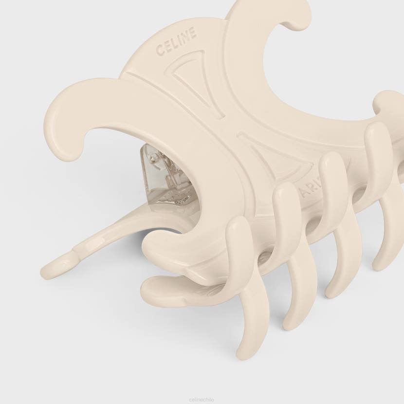 accesorios CELINE Pinza para el pelo grande Triomphe de acetato. Marfil mujer NL481240