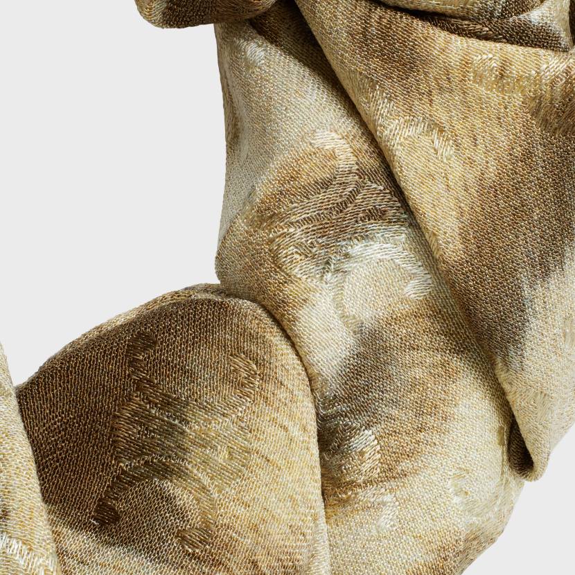 accesorios CELINE coletero de leopardo en seda y latón con acabado dorado beige/dorado mujer NL481235