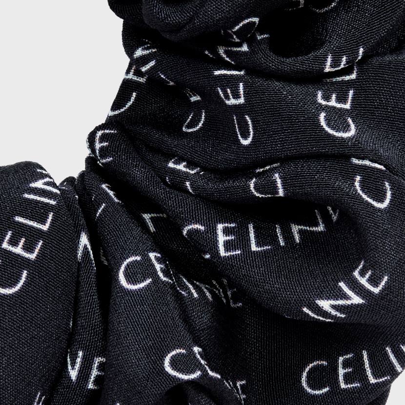 accesorios CELINE scrunchy rayure de seda y latón con acabado dorado oro/negro mujer NL481233