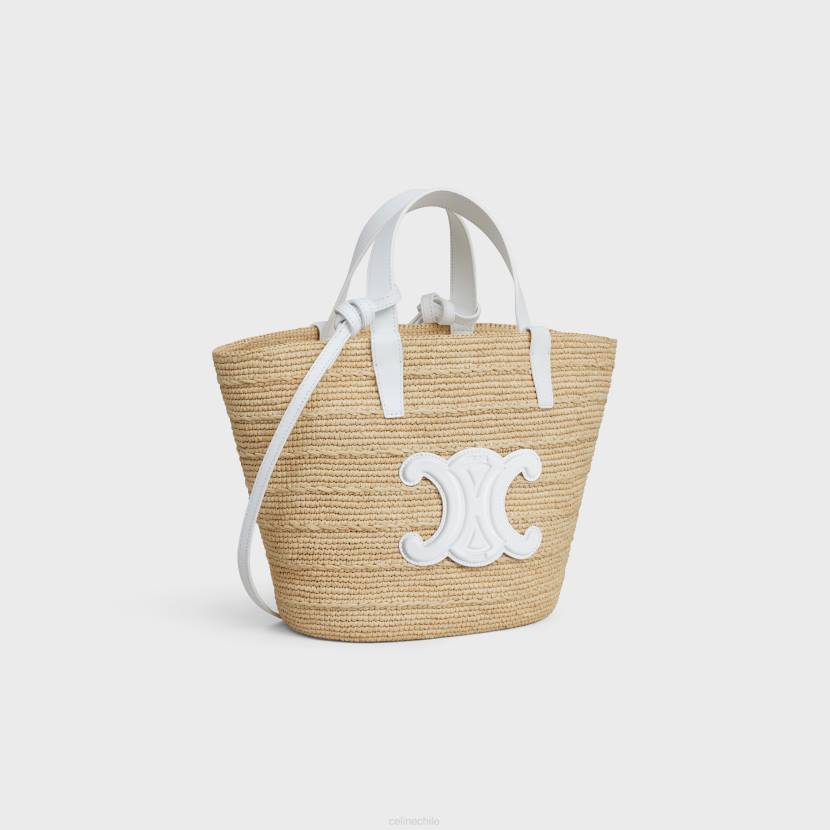 accesorios CELINE Alforja clásica flexible para adolescentes de rafia y piel de becerro blanco de blanco mujer NL4827