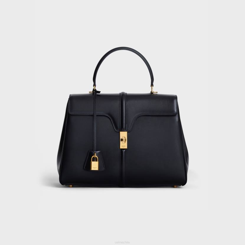 accesorios CELINE Bolso Classique 16 de piel de becerro satinada negro mujer NL48120