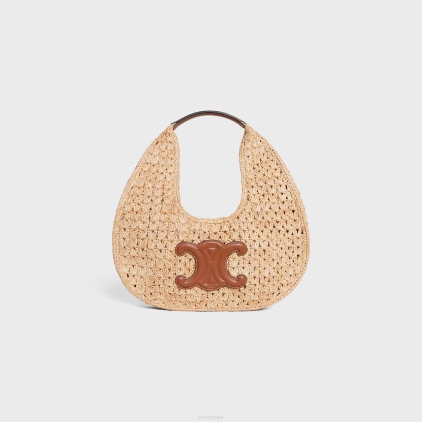 accesorios CELINE Bolso hobo clásico Panier de rafia y piel de becerro Bronceado natural mujer NL48259