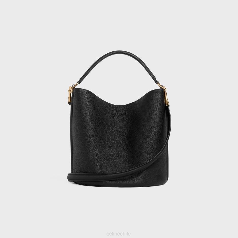accesorios CELINE Bolso tipo cubo 16 de piel de becerro granulada flexible negro mujer NL48145