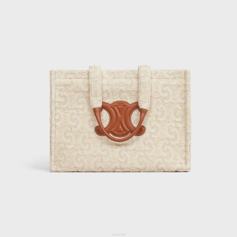 accesorios CELINE Grandes cabas thais de tela con estampado Triomphe en toda la prenda. Bronceado natural mujer NL48242