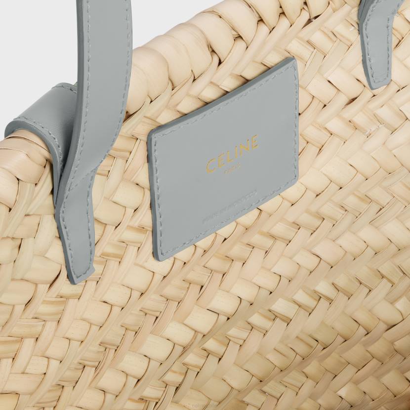 accesorios CELINE Panier clásico mediano de hojas de palma y piel de becerro azul perla mujer NL48260
