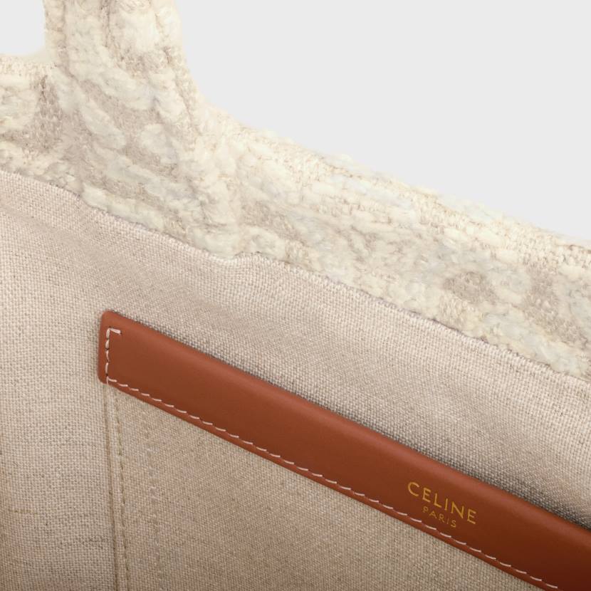 accesorios CELINE Pequeñas cabas thais de textil con estampado Triomphe allover. Bronceado natural mujer NL48247