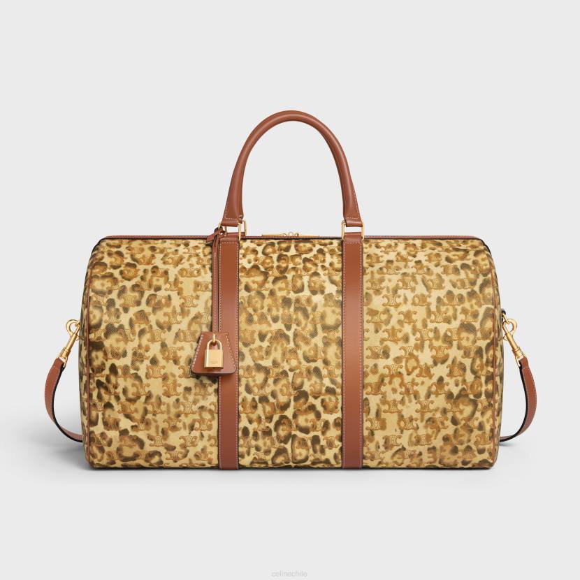 accesorios CELINE bolsa de viaje grande de lona Triomphe con estampado leopardo mujer NL4887