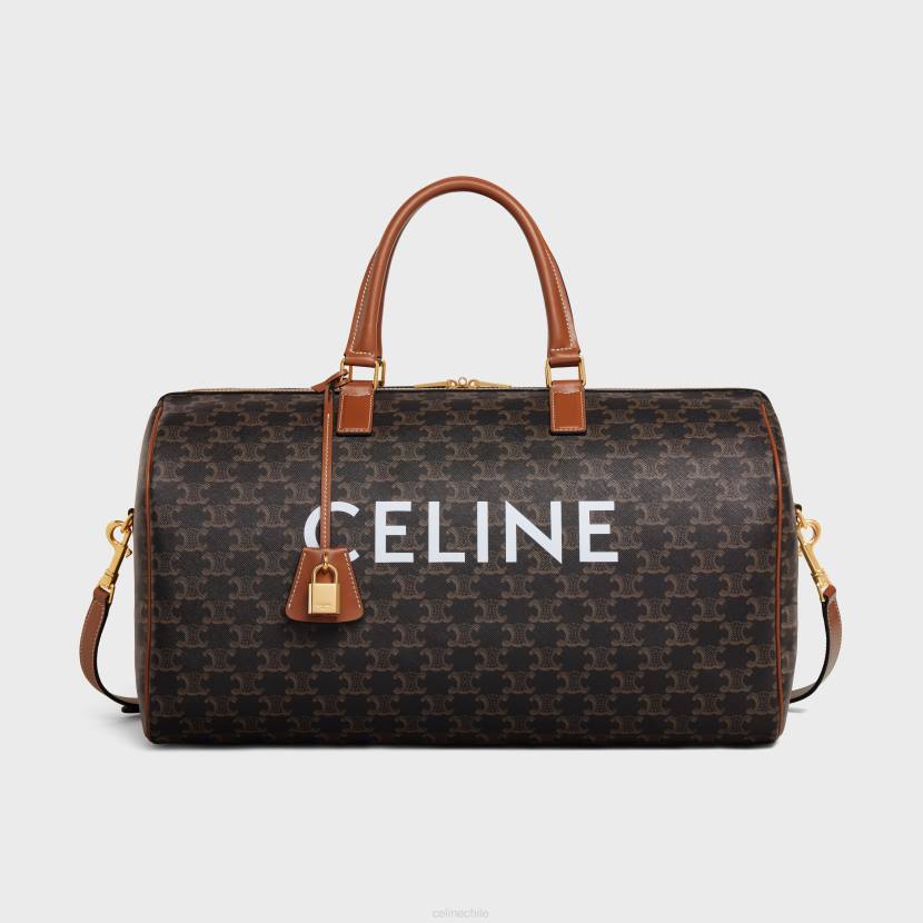 accesorios CELINE bolsa de viaje mediana de lona Triomphe con estampado broncearse mujer NL48231