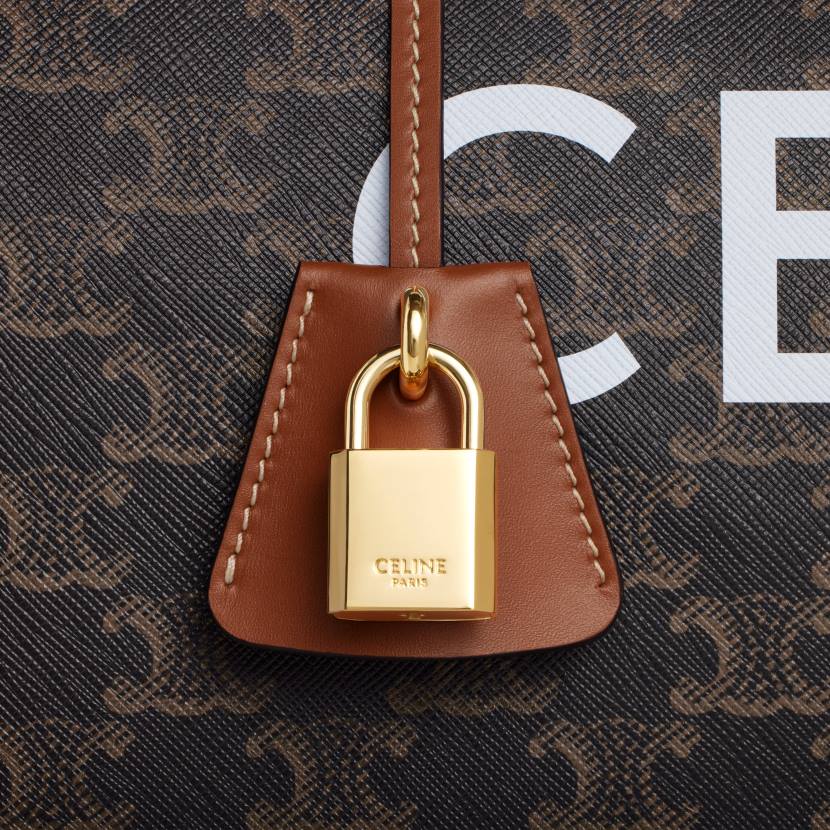 accesorios CELINE bolsa de viaje mediana de lona Triomphe con estampado broncearse mujer NL48231