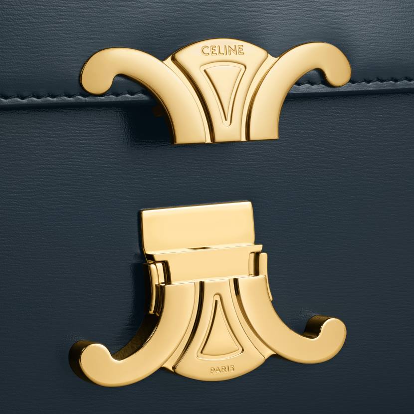 accesorios CELINE bolso Teen Triomphe de piel de becerro brillante Azul marino mujer NL4846