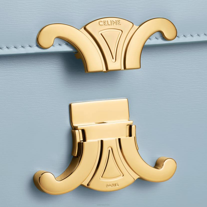 accesorios CELINE bolso Teen Triomphe de piel de becerro brillante azul pálido mujer NL483