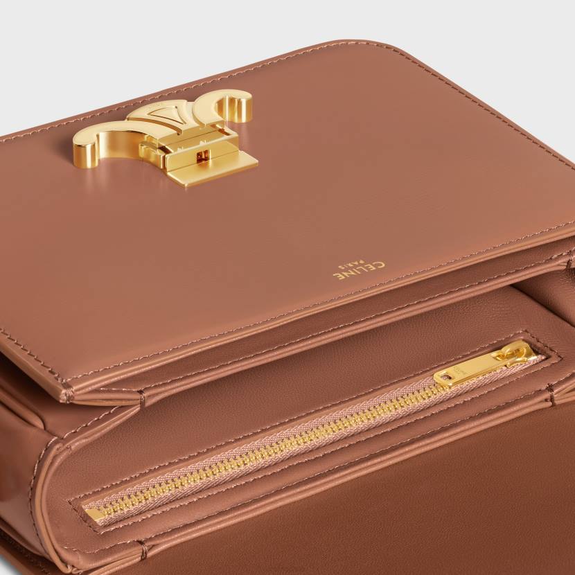 accesorios CELINE bolso Teen Triomphe de piel de becerro brillante bronce mujer NL48106