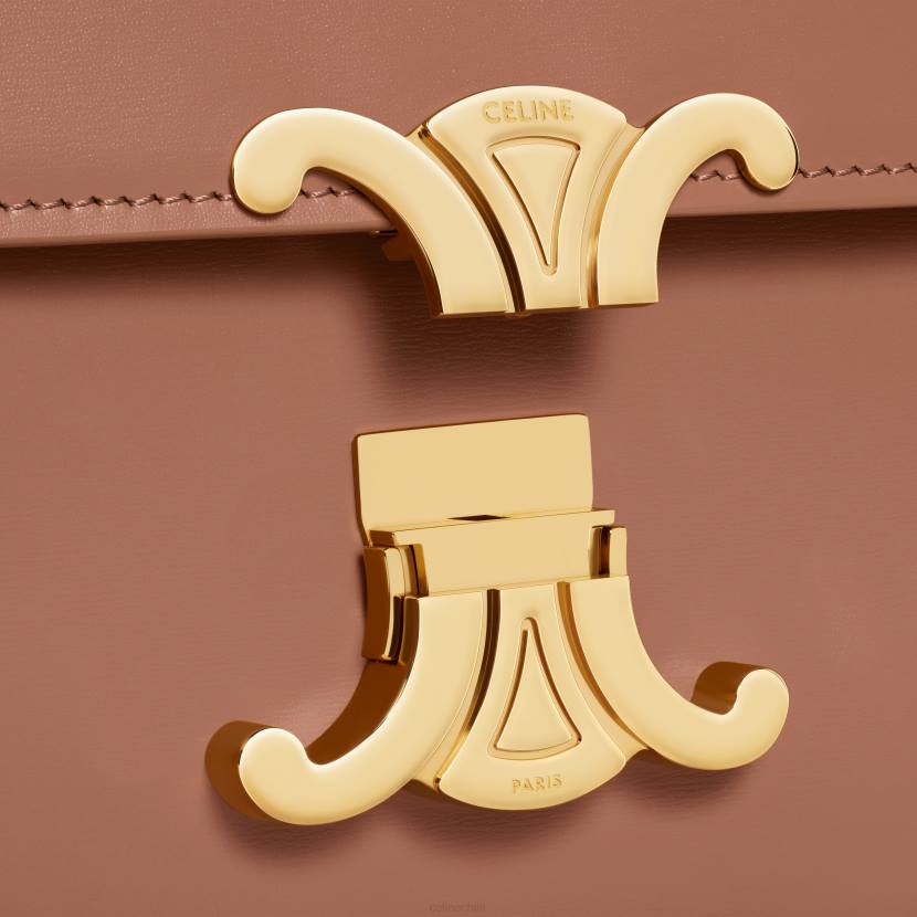 accesorios CELINE bolso Teen Triomphe de piel de becerro brillante bronce mujer NL48106