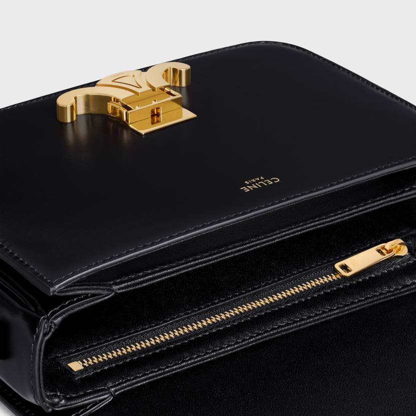 accesorios CELINE bolso Teen Triomphe de piel de becerro brillante negro mujer NL481