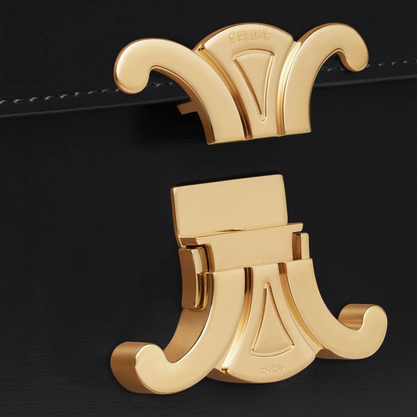 accesorios CELINE bolso Teen Triomphe de piel de becerro brillante negro mujer NL481