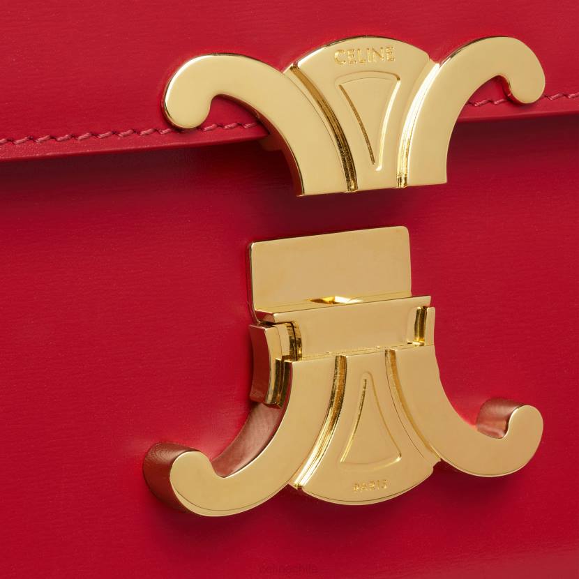 accesorios CELINE bolso Teen Triomphe de piel de becerro brillante rojo mujer NL48101