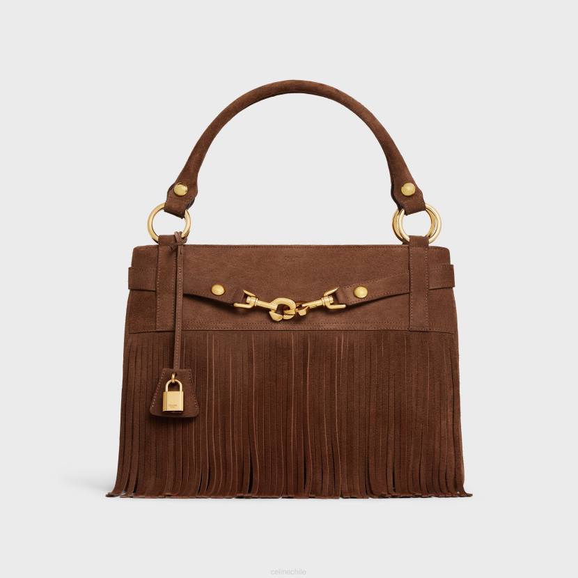 accesorios CELINE bolso annabel mediano con flecos de piel de becerro ante marrón mujer NL48276