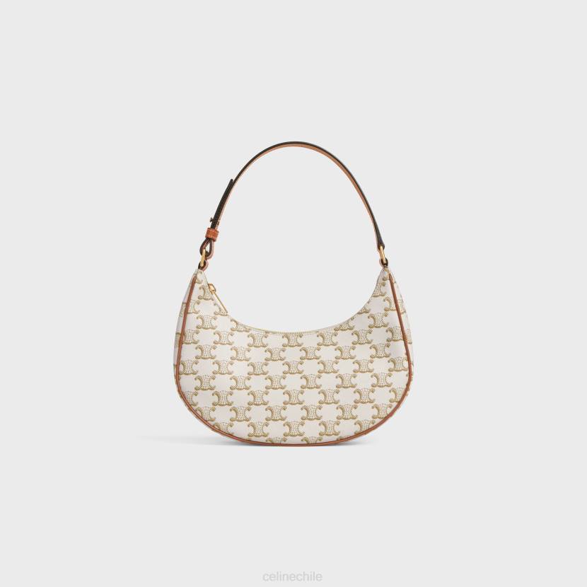 accesorios CELINE bolso ava de lona triomphe y piel de becerro blanco mujer NL48160