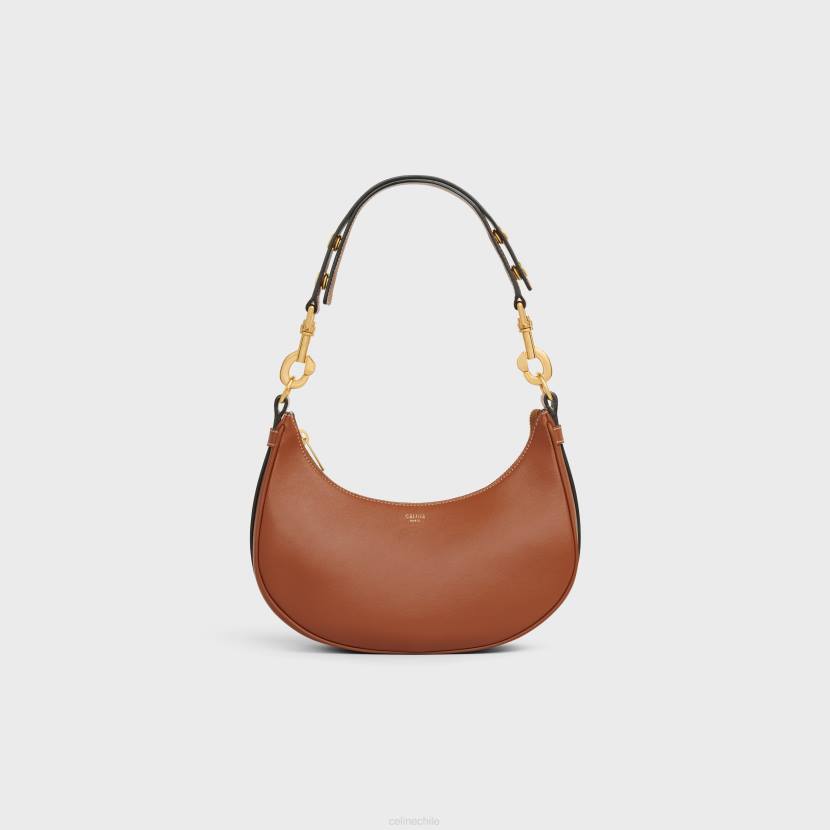 accesorios CELINE bolso ava mediano con correa de piel de becerro lisa broncearse mujer NL48156