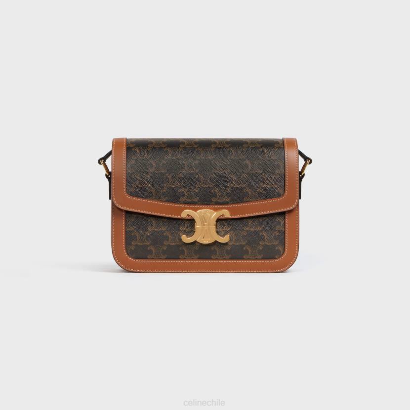 accesorios CELINE bolso classique triomphe de lona triomphe y piel de becerro broncearse mujer NL4890