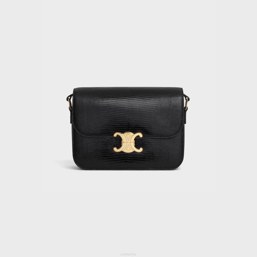 accesorios CELINE bolso classique triomphe en lagarto negro mujer NL4895