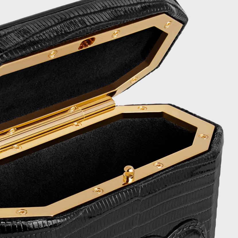 accesorios CELINE bolso con cerradura cuir triomphe en lagarto negro mujer NL48213