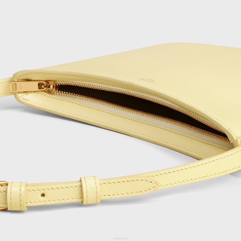 accesorios CELINE bolso croque mediano de piel de becerro brillante luz de sol mujer NL48295