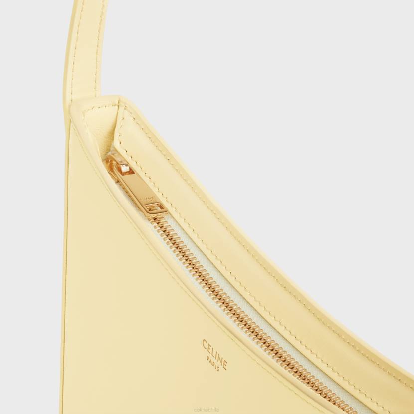 accesorios CELINE bolso croque mediano de piel de becerro brillante luz de sol mujer NL48295