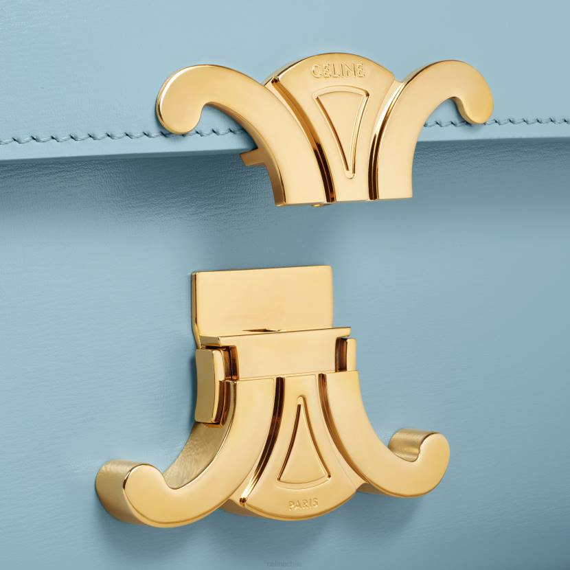 accesorios CELINE bolso de hombro claude de piel de becerro brillante azul california mujer NL48191