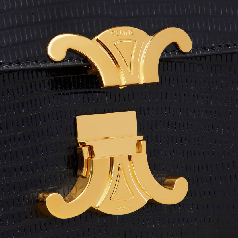 accesorios CELINE bolso de hombro con cadena claude en lagarto negro mujer NL48189